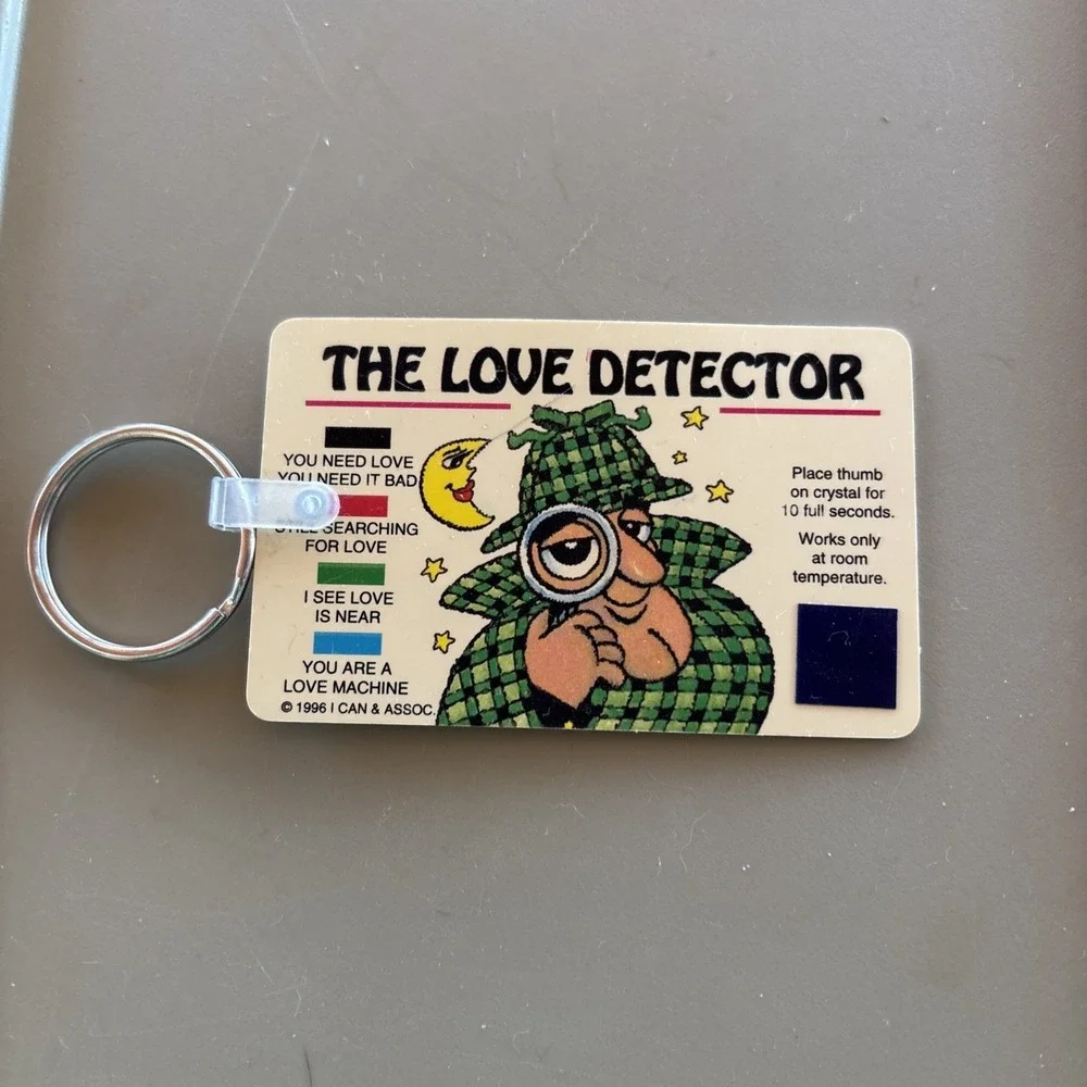 Vintage Keychain Test Your Love Rate Mood Novelty Key Ring Fob 1996